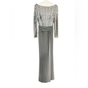 Ralph Lauren Slate Gray Long Sleeve Dress Gown